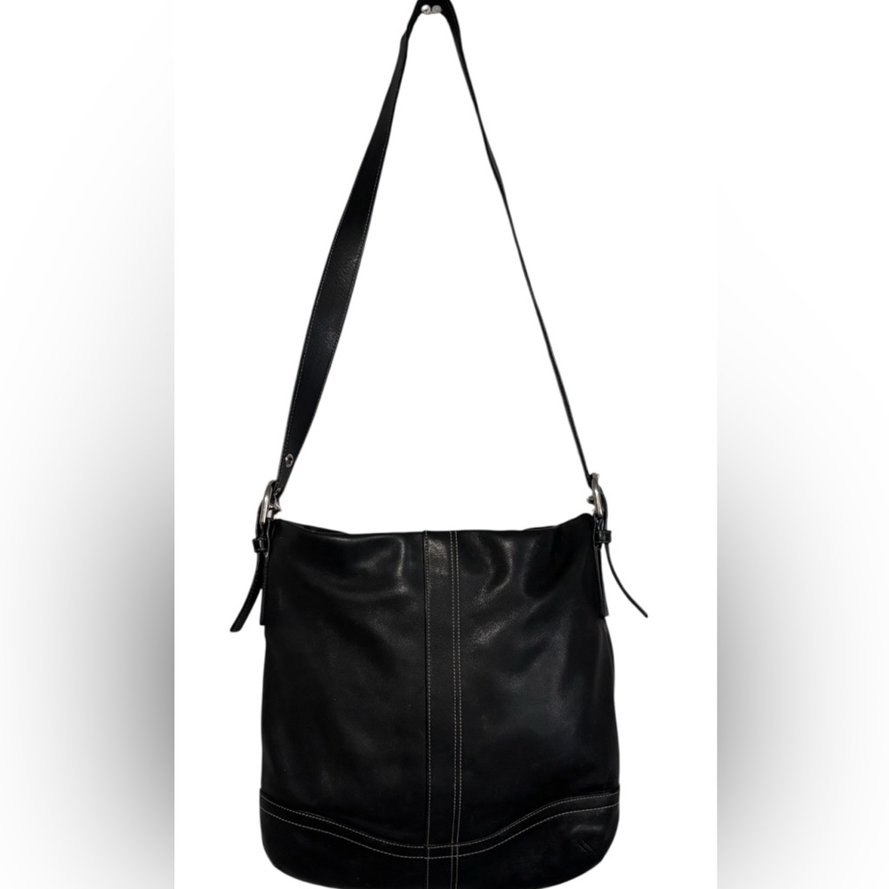 Vtg Coach‎ Genuine Leather Crossbody/ Shoulder Bag Black F10937